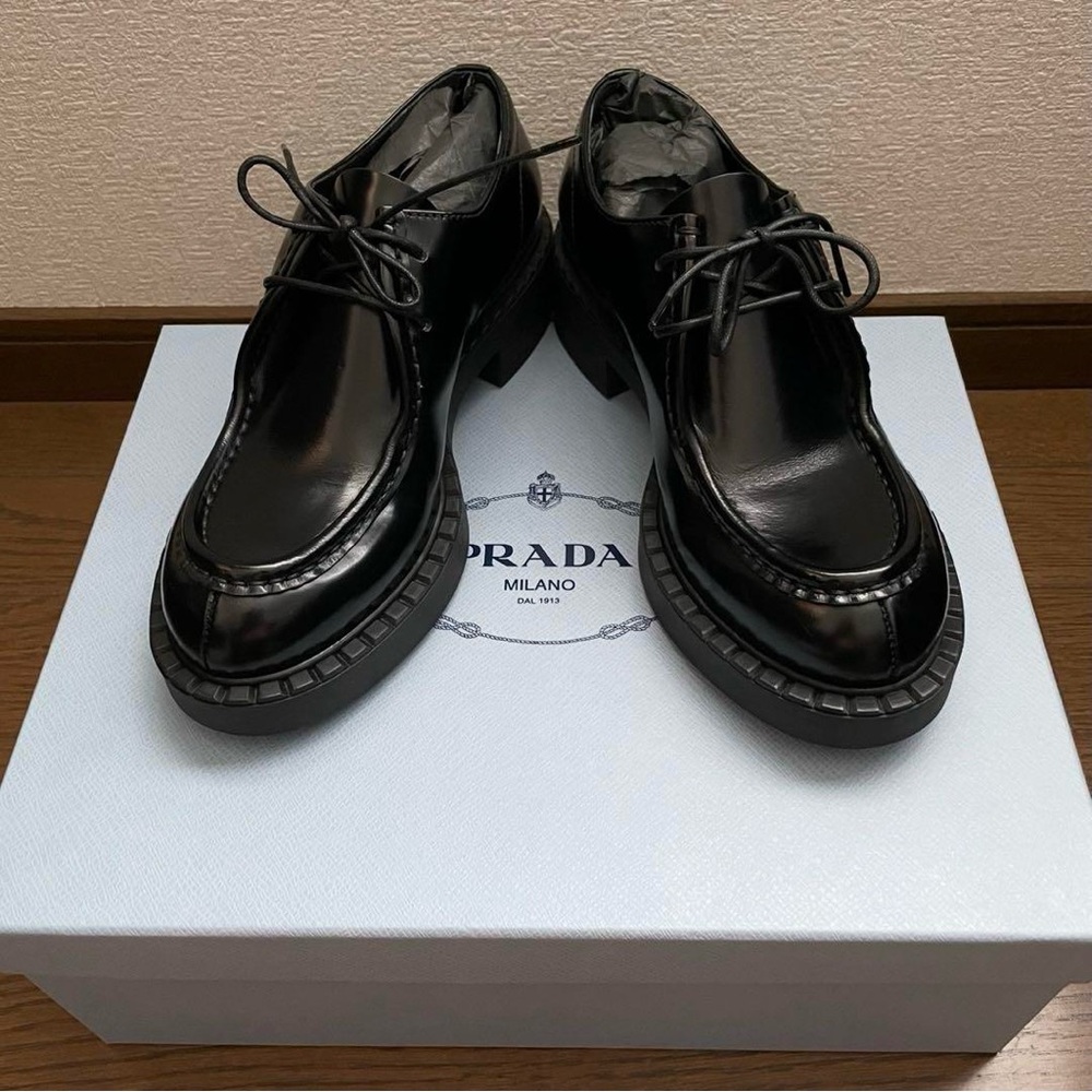 Prada Black Leather Loafers